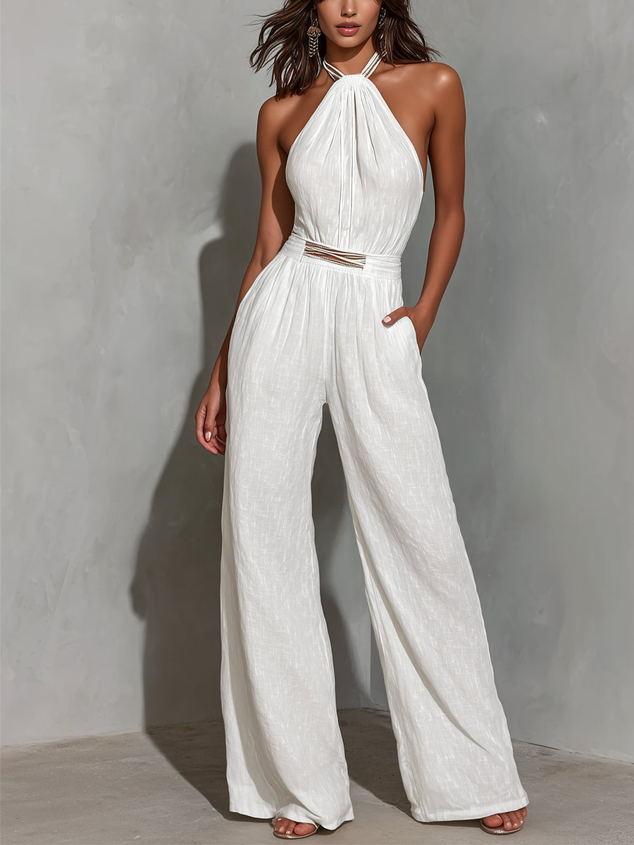 Fredricka™ Halter-Neck Wide-Leg Jumpsuit