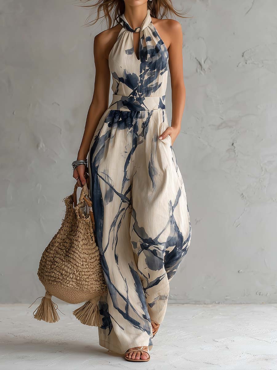 Eurydice™ Ink-Wash Wide-Leg Jumpsuit
