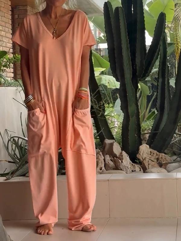 Filomena™ Cotton V-Neck Jumpsuit
