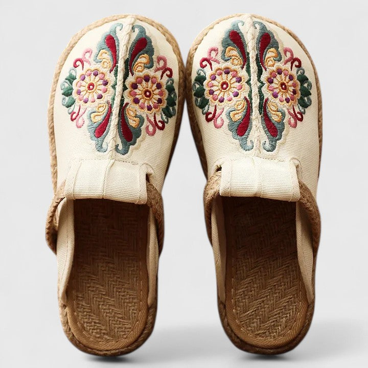 Solveig™ Floral Embroidered Mules