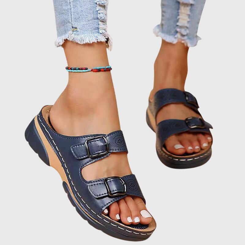 Rufina™ Leather Wedge Sandals