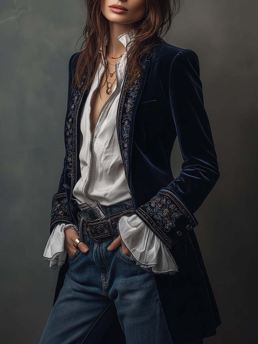 Millie™ Embroidered Long Jacket