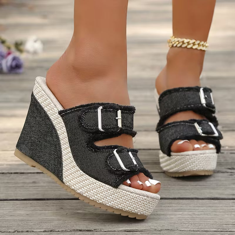 Sigrid™ Denim Wedge Sandals
