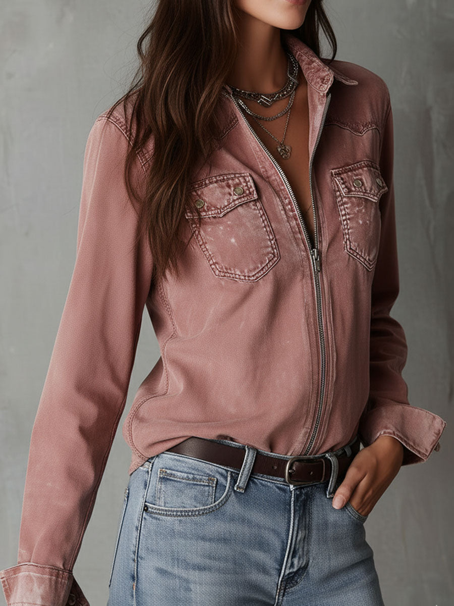 Ottoline™ Western Denim Zip Shirt