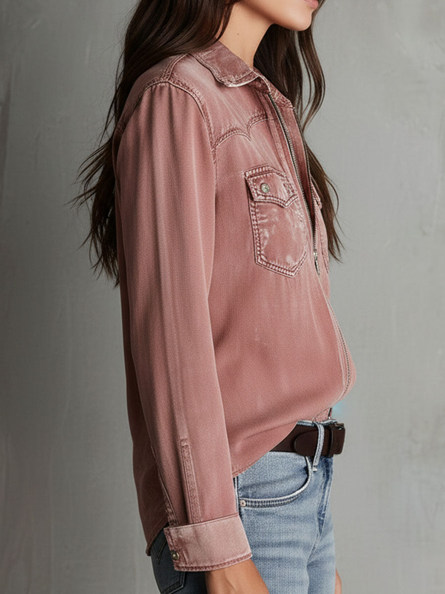 Ottoline™ Western Denim Zip Shirt