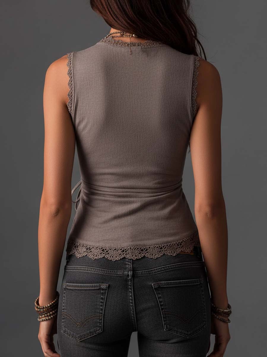 Nerida™ Wrap-Front Lace Top