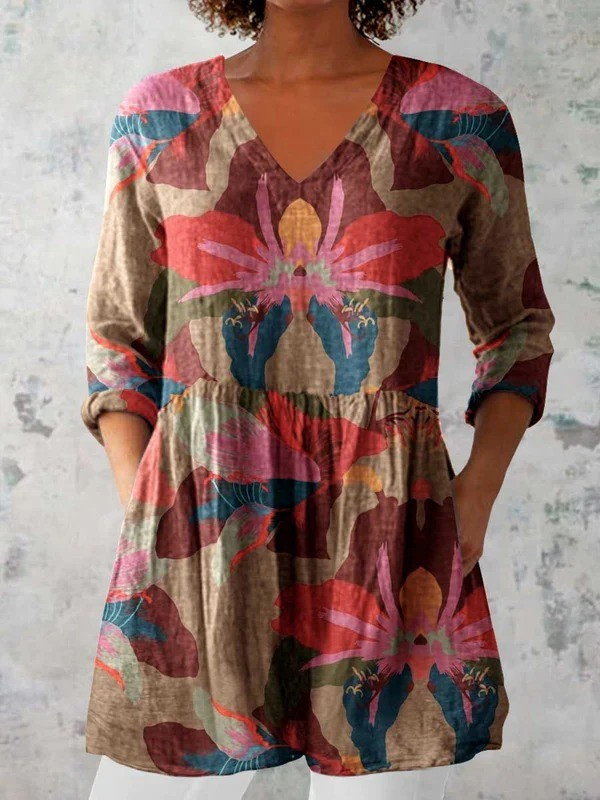 Idony™ Long V-Neck Blouse