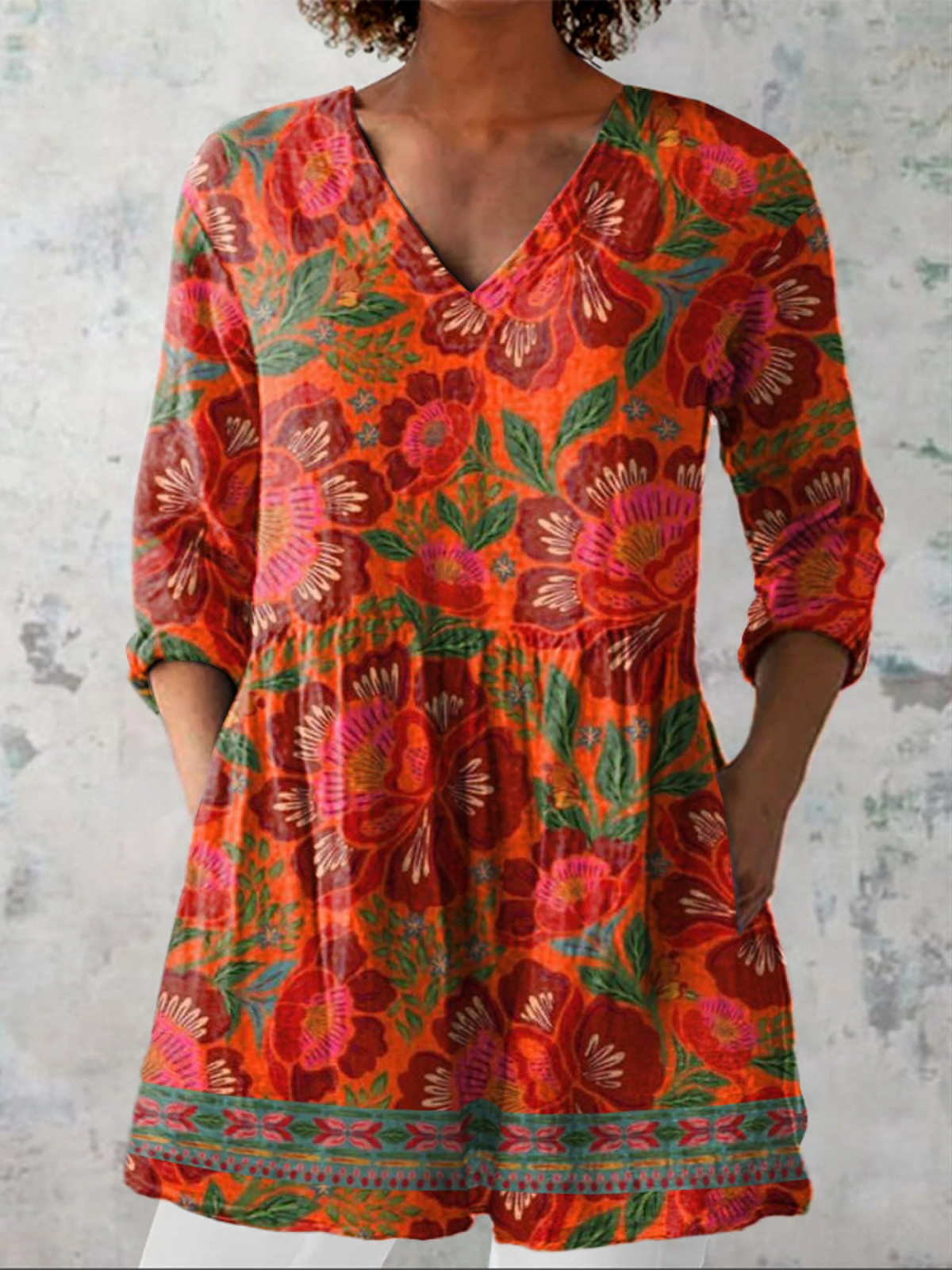 Hyacinth™ Long V-Neck Blouse
