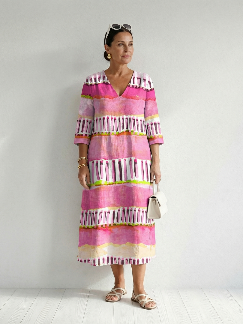 Dolores™ Patterned Stripe Midi Dress