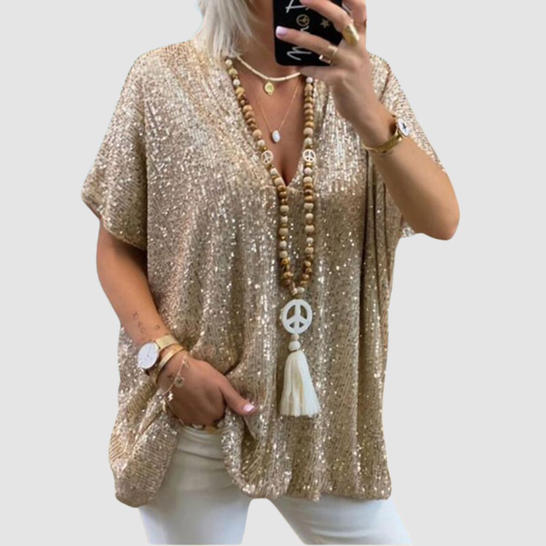 Josette™ V-Neck Sequin Top