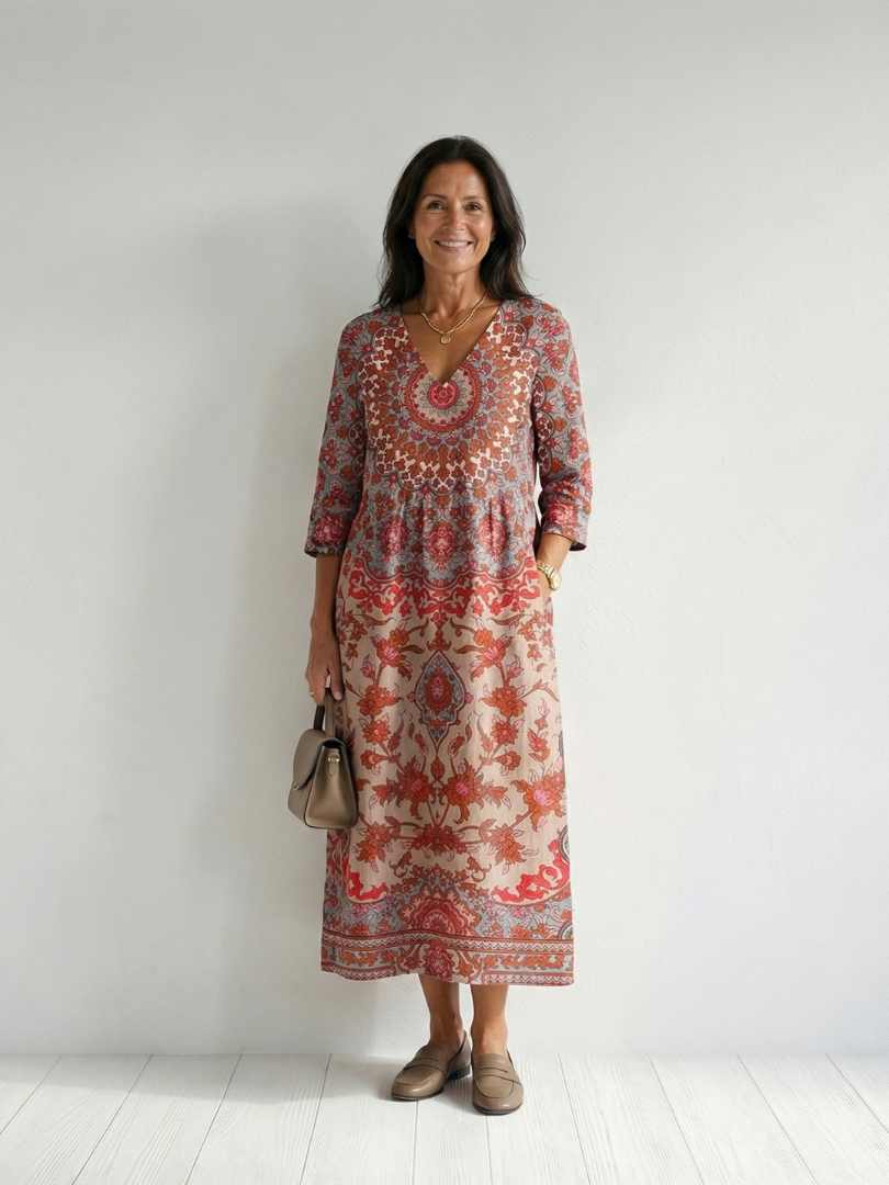 Dixie™ Border Print Midi Dress