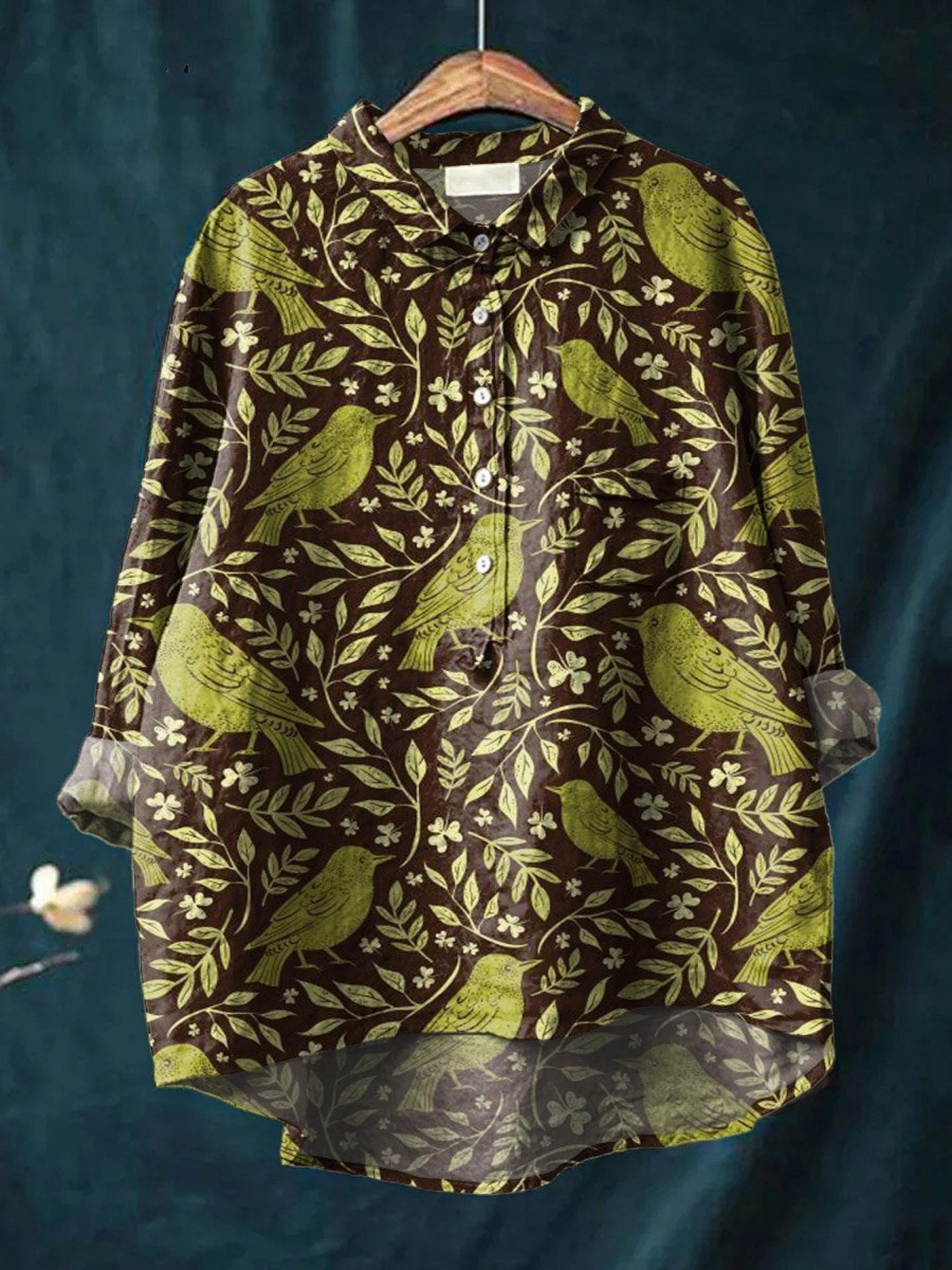 Loelia™ Floral Bird Print Shirt
