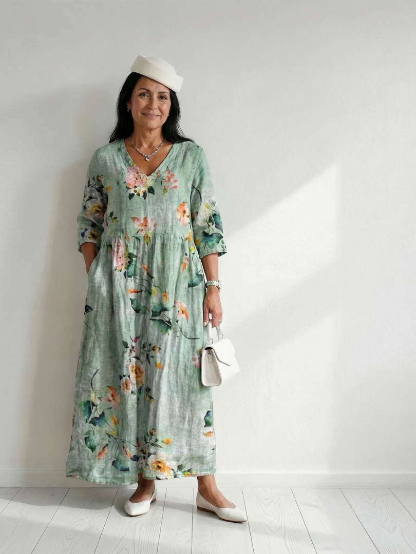 Cyrilla™ Spaced Floral Midi Dress