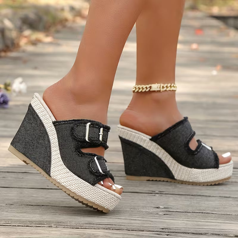 Sigrid™ Denim Wedge Sandals