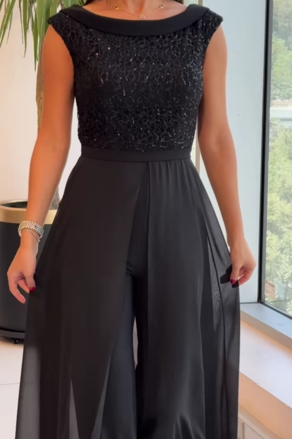 Cerelia™ Textured Tulle Jumpsuit