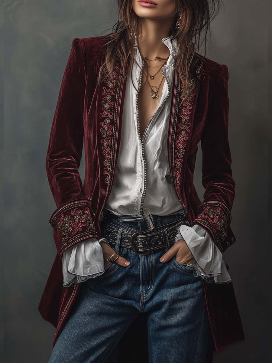 Millie™ Embroidered Long Jacket