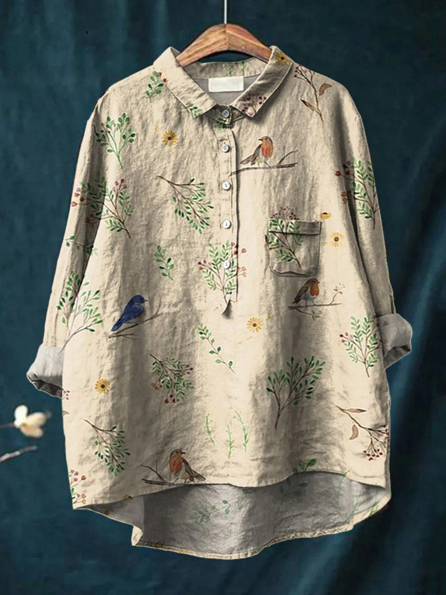 Ludmilla™ Robin Bird Print Shirt