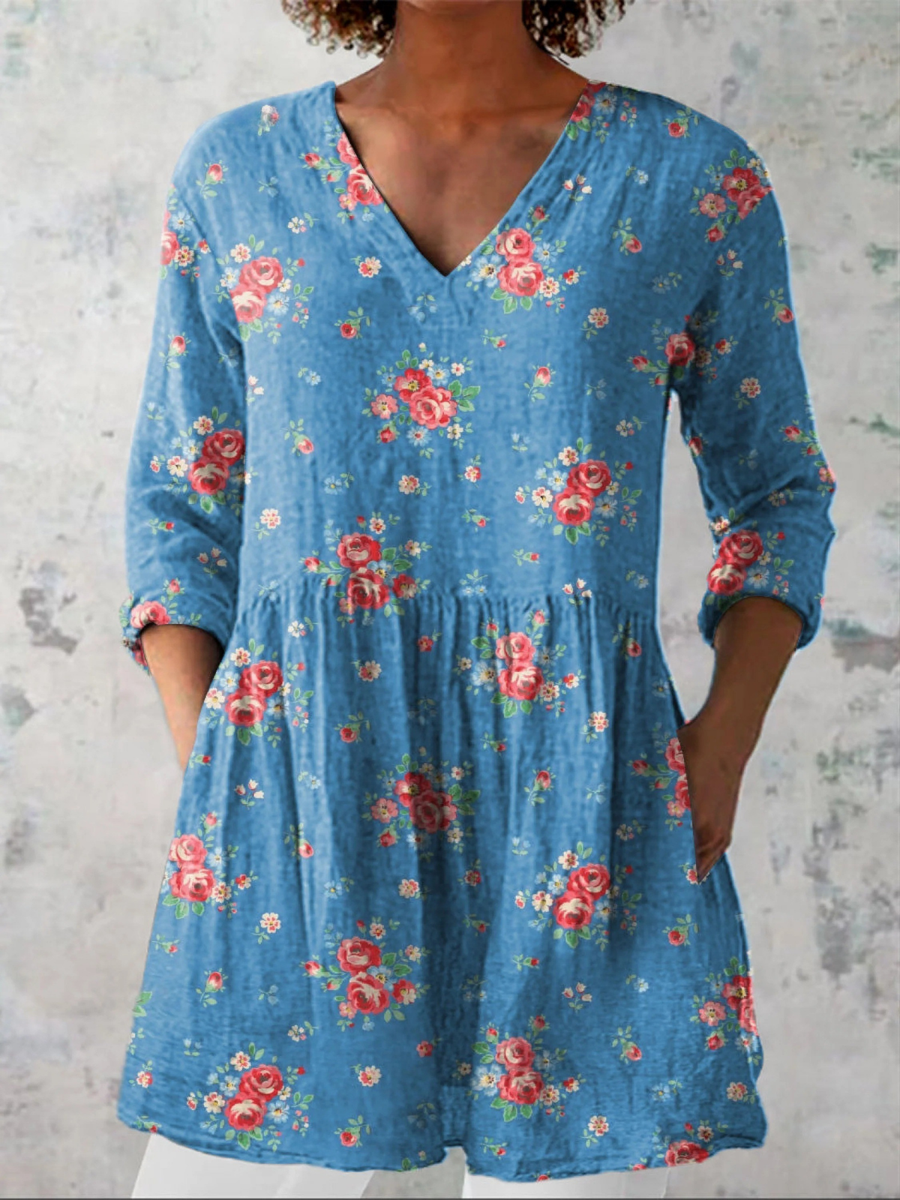 Helewise™ Long V-Neck Blouse