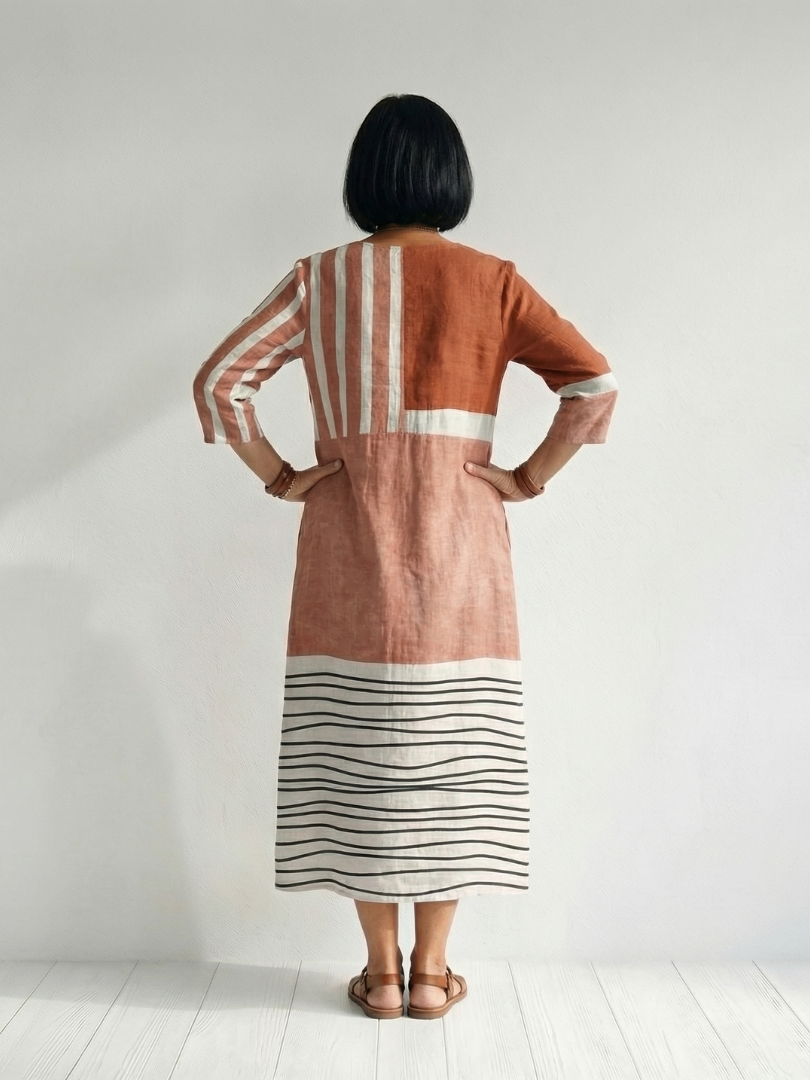 Danae™ Mixed Stripe Midi Dress