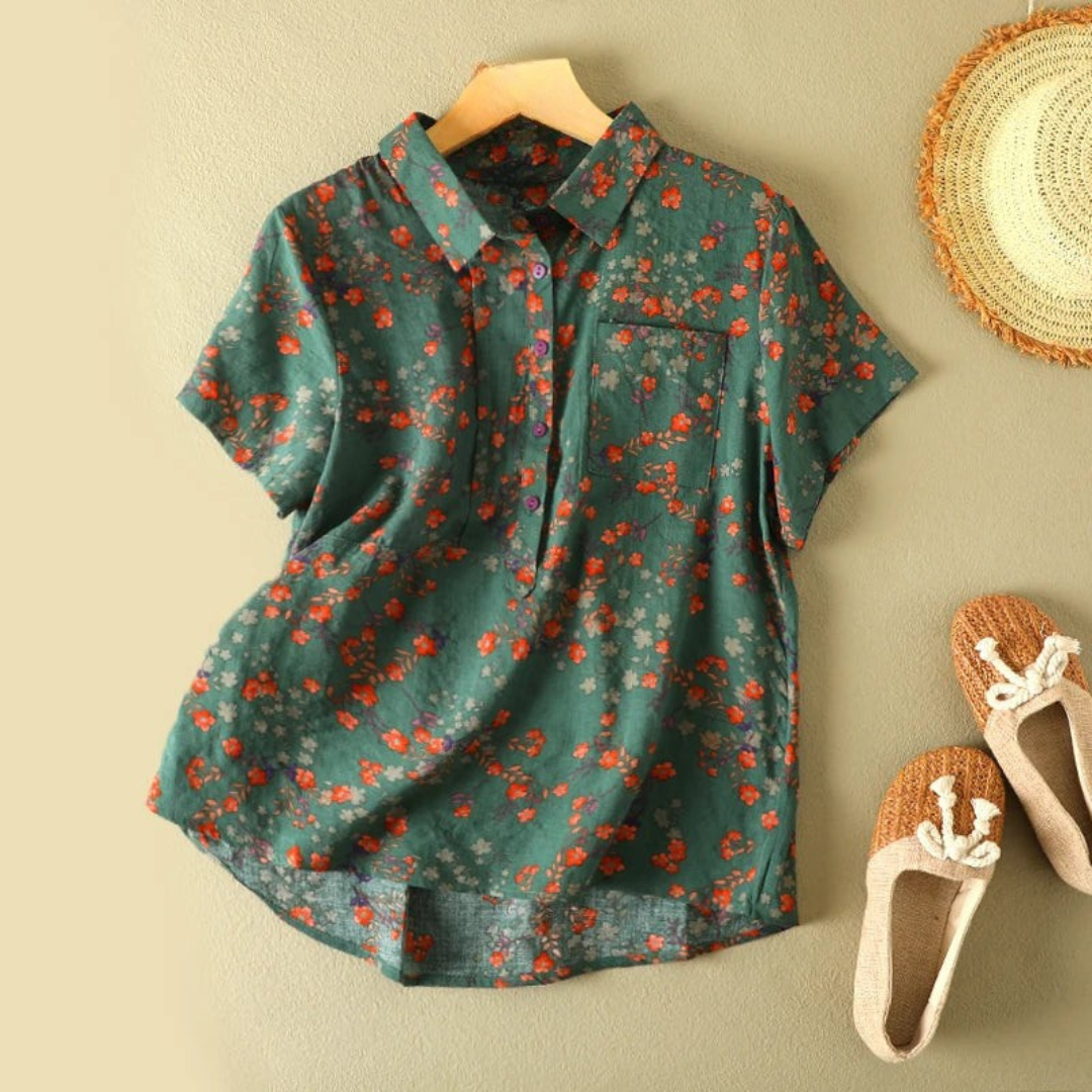 Katrine™ Vintage Floral Summer Shirt
