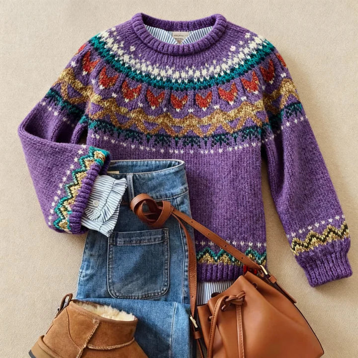 Adelphia™ Purple Vintage Sweater