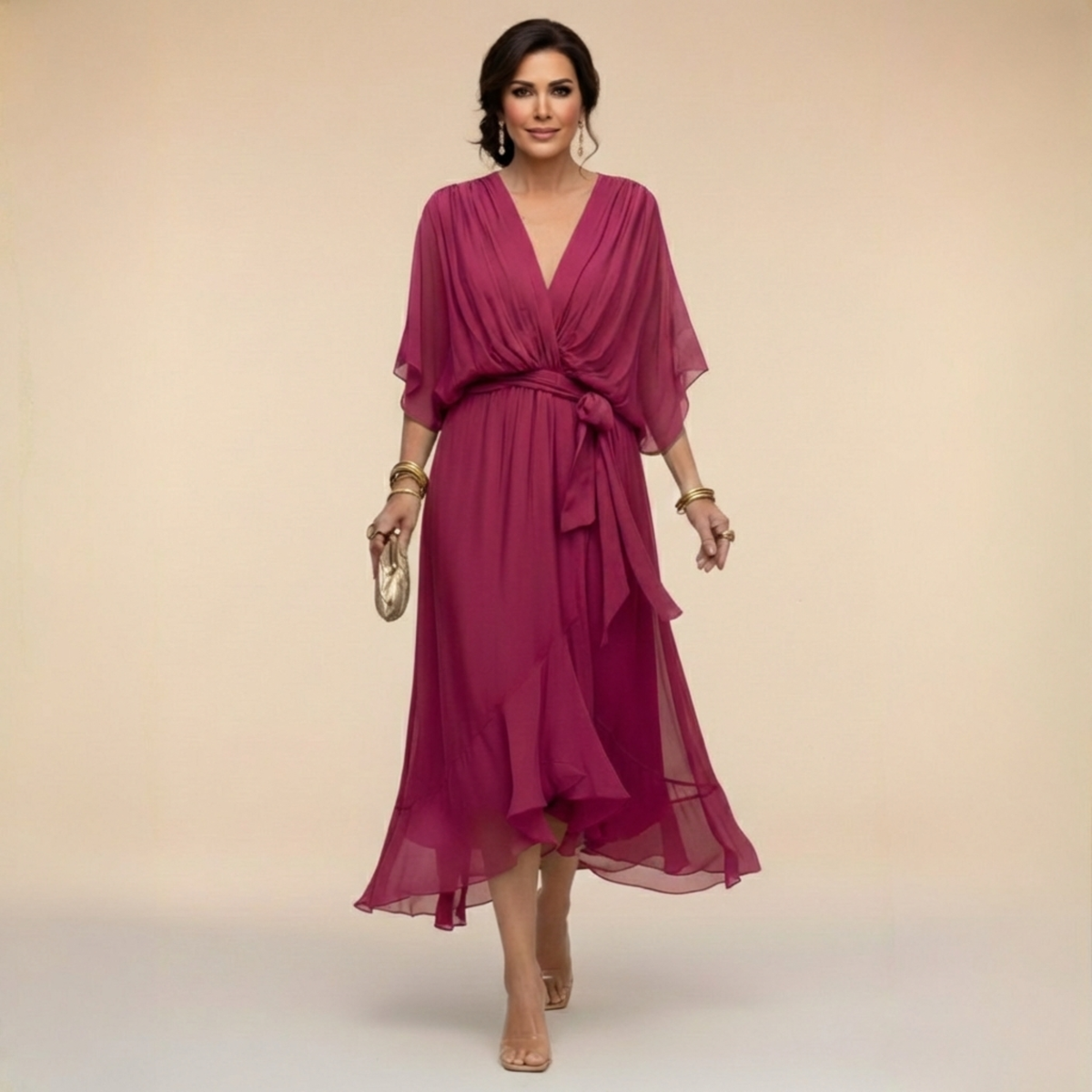 Almira™ Chiffon V-Neck Dress