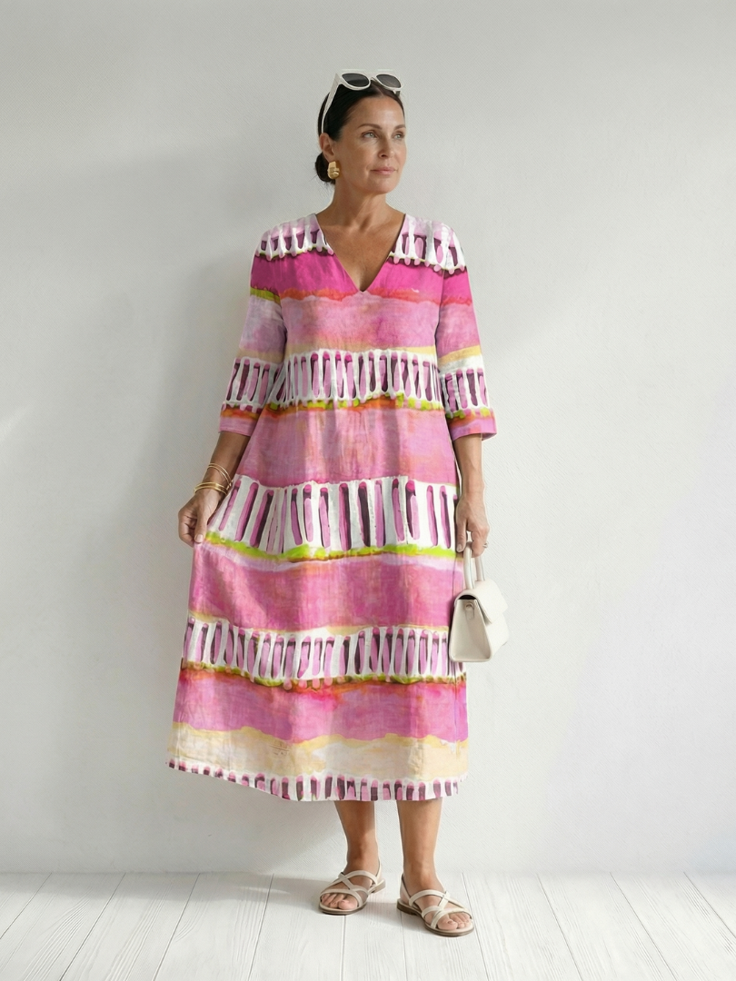 Dolores™ Patterned Stripe Midi Dress