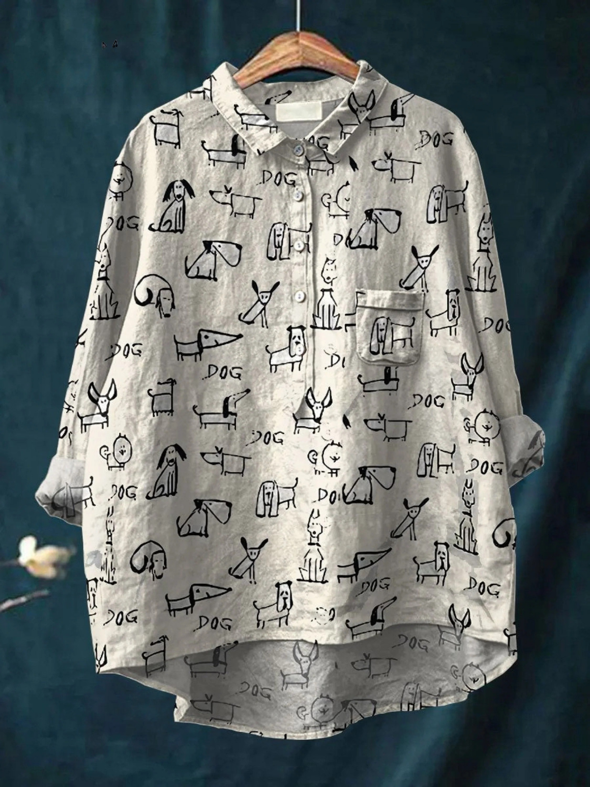 Mabelle™ Dog Print Casual Shirt