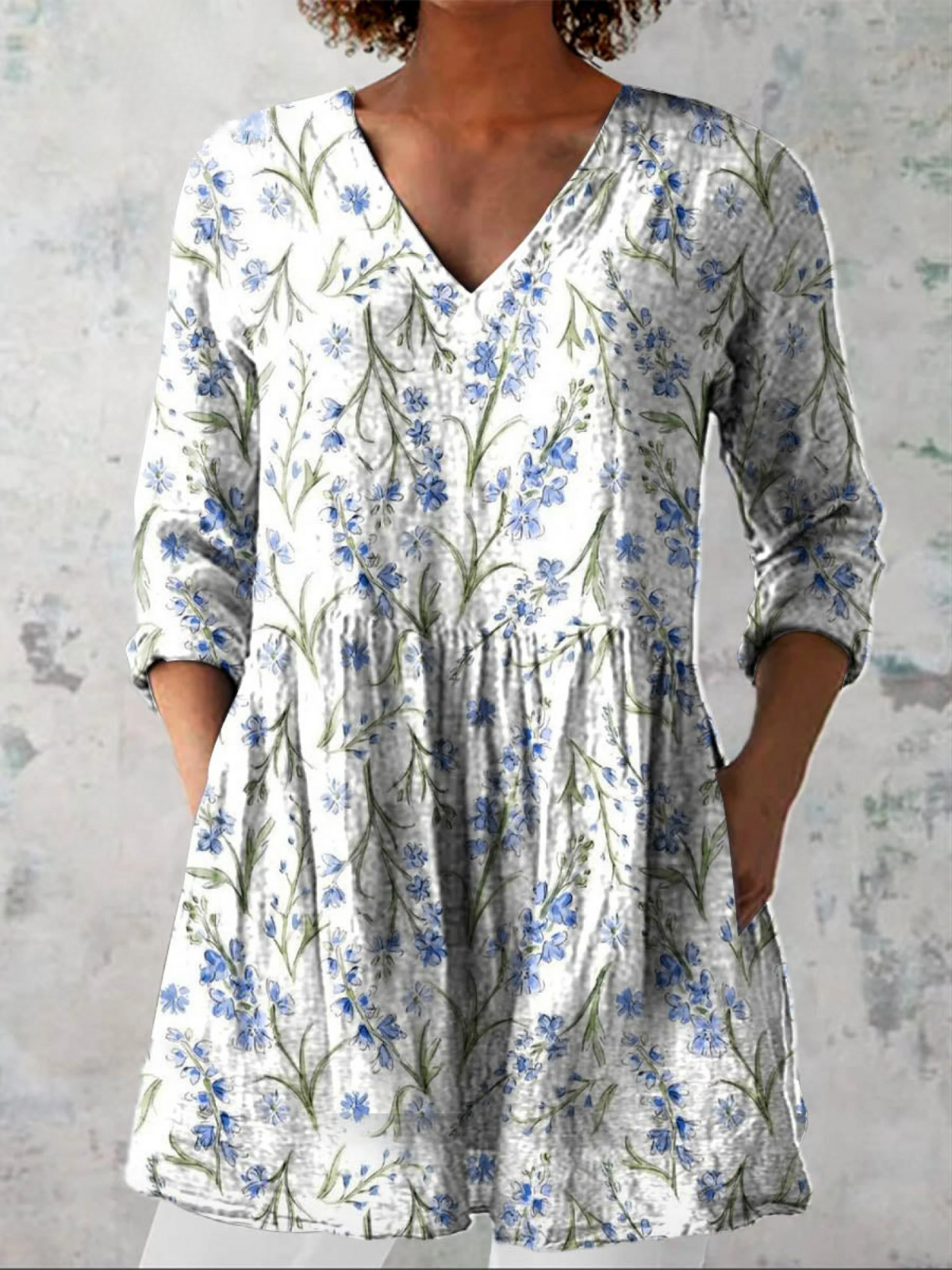 Ilene™ Long V-Neck Blouse