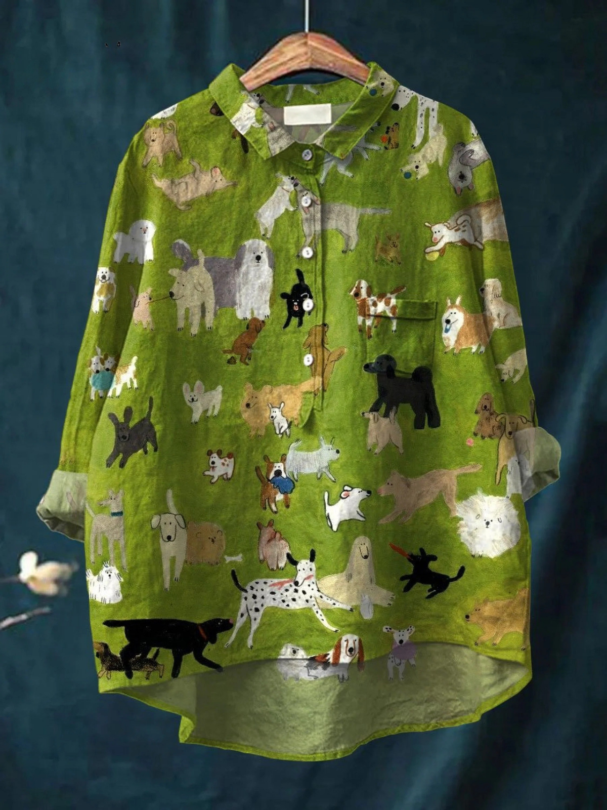 Madigan™ Dog Print Casual Shirt