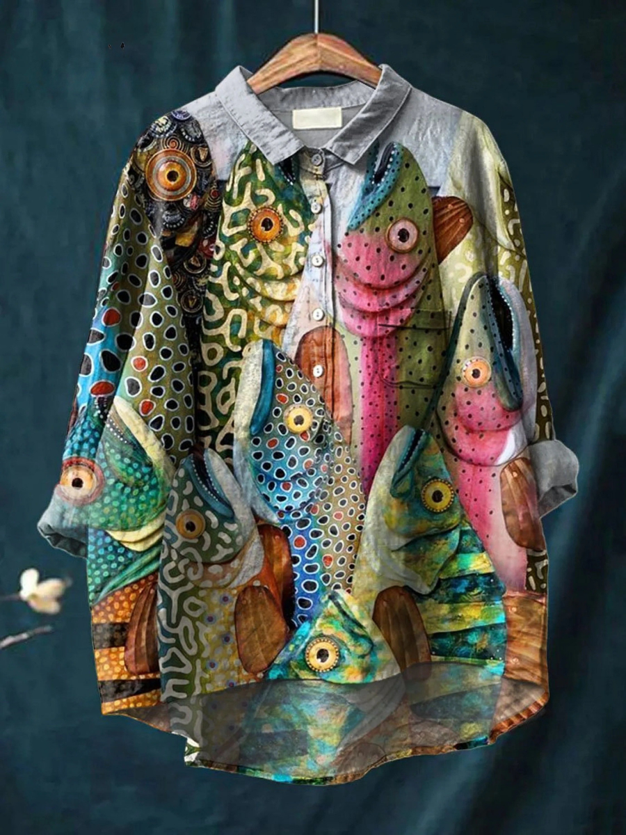 Magnolia™ Vintage Fish Print Shirt