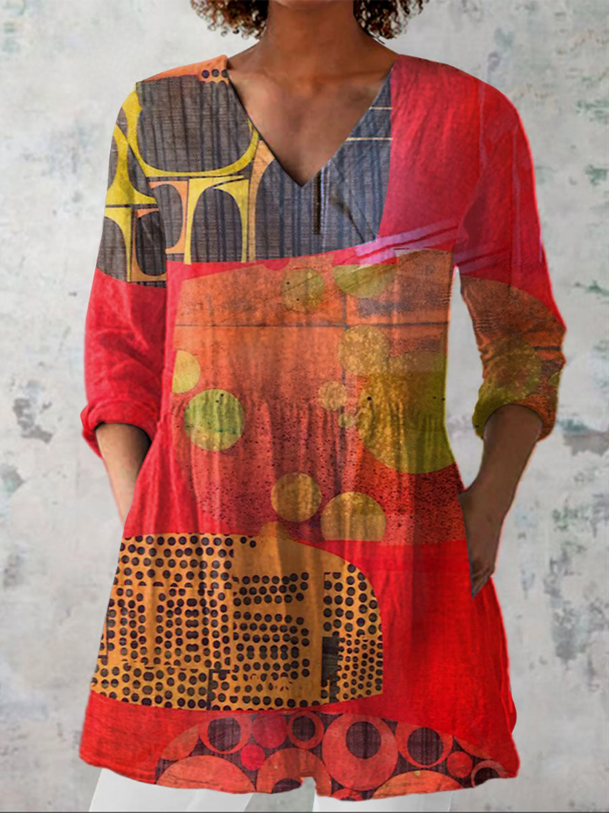 Griselda™ Long V-Neck Blouse