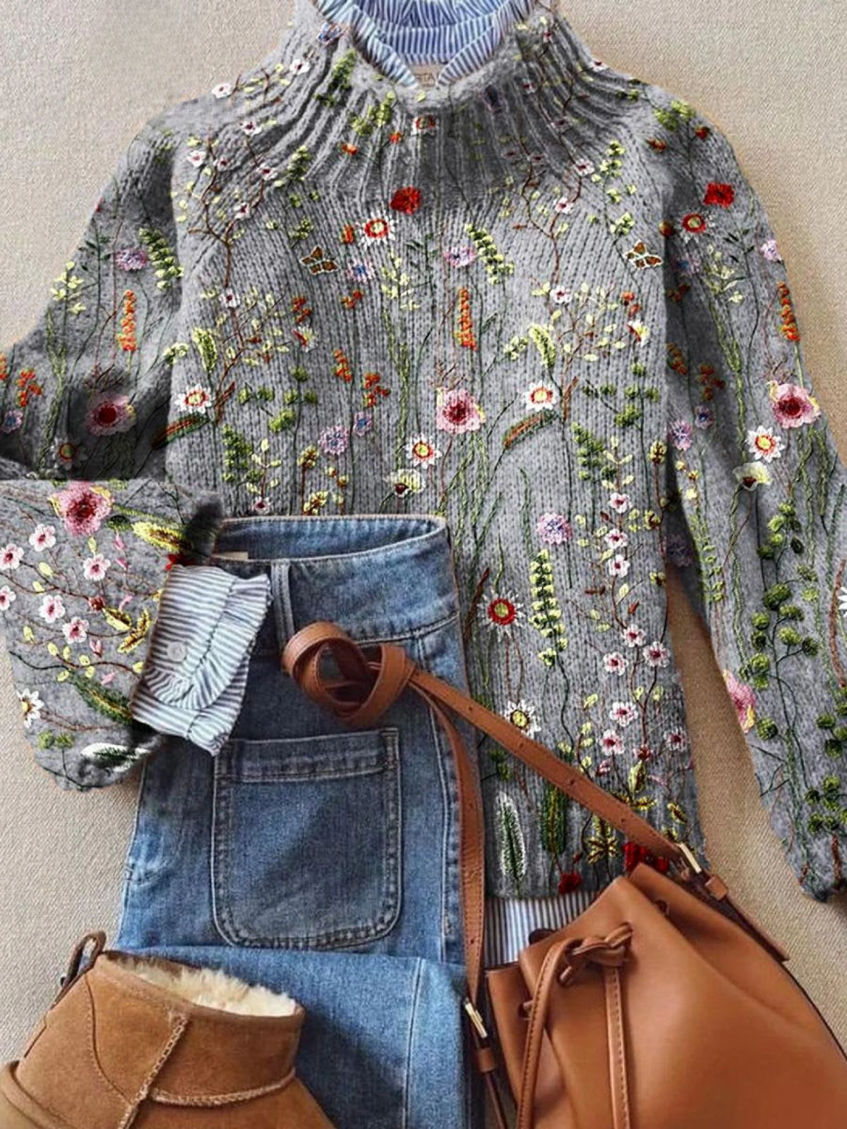Yseult™ Vintage Floral Sweater
