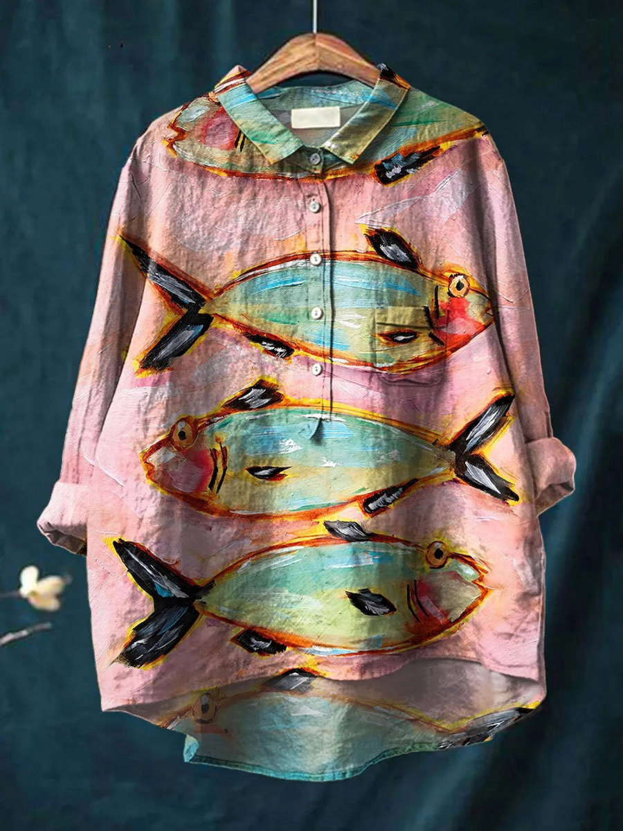 Marigold™ Fish Art Print Shirt
