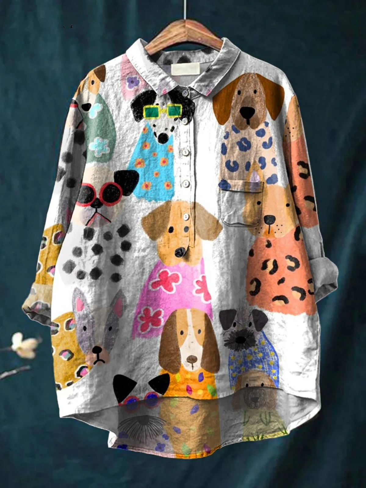 Marisol™ Cartoon Puppy Print Shirt