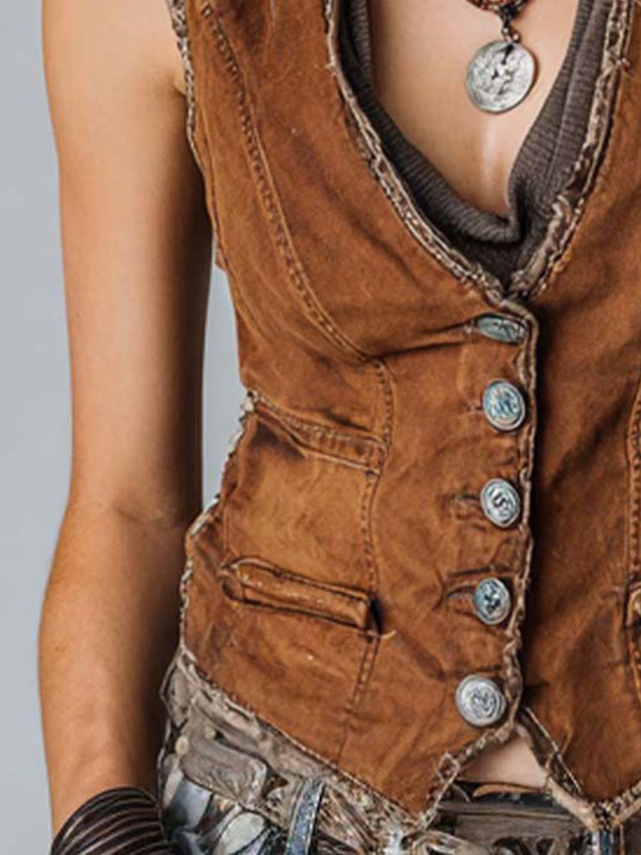 Norma™ Washed Caramel Denim Vest