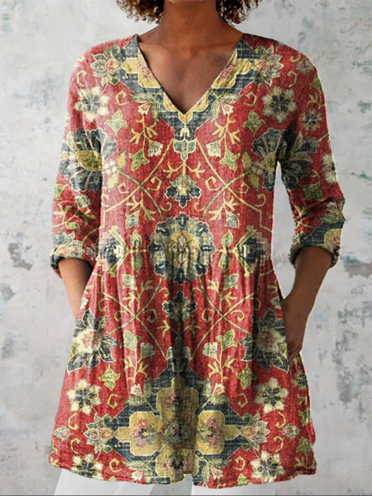 Irma™ Long V-Neck Blouse