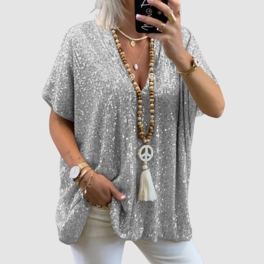 Josette™ V-Neck Sequin Top