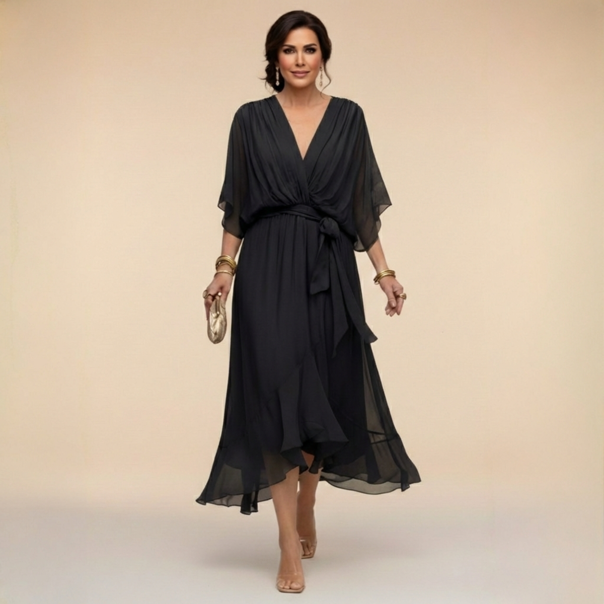 Almira™ Chiffon V-Neck Dress