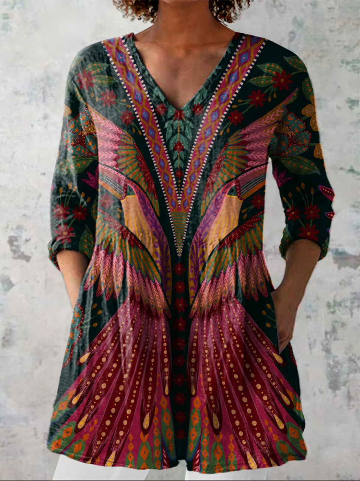Imelda™ Long V-Neck Blouse
