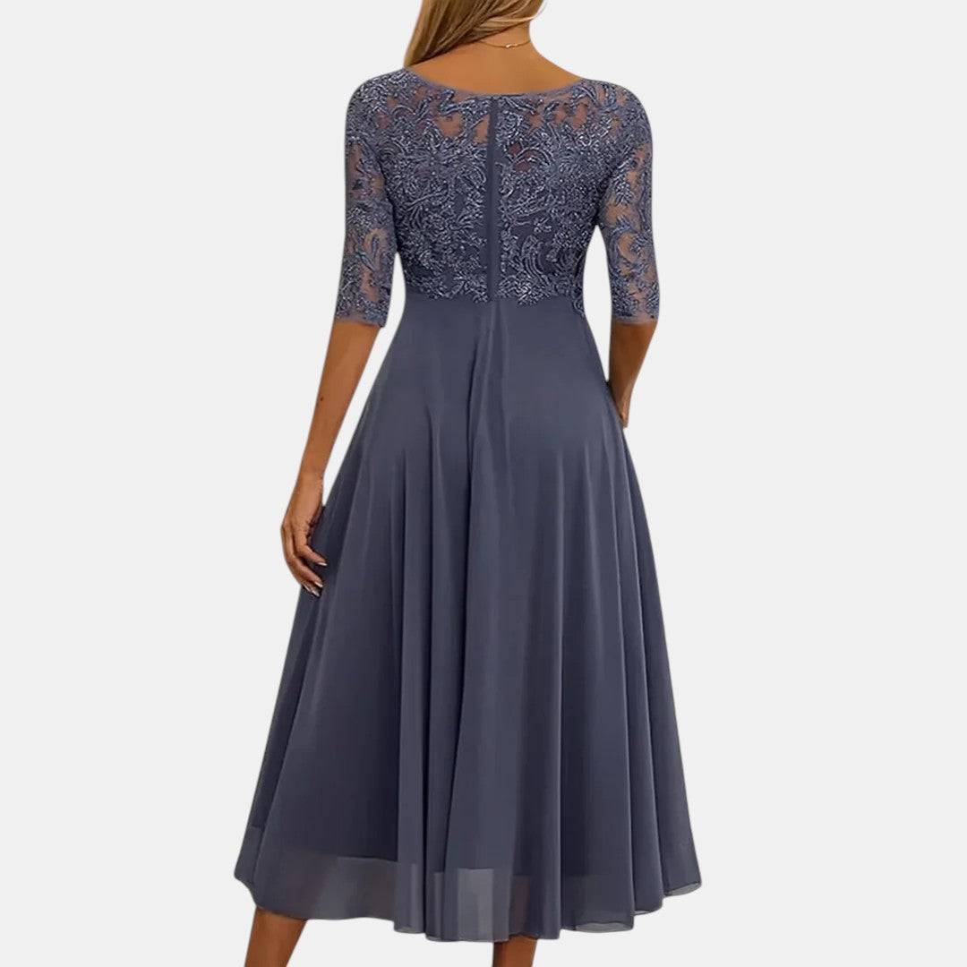 Deborah™ Draped Bodice Midi Dress