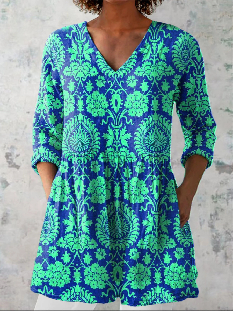 Ilsabeth™ Long V-Neck Blouse