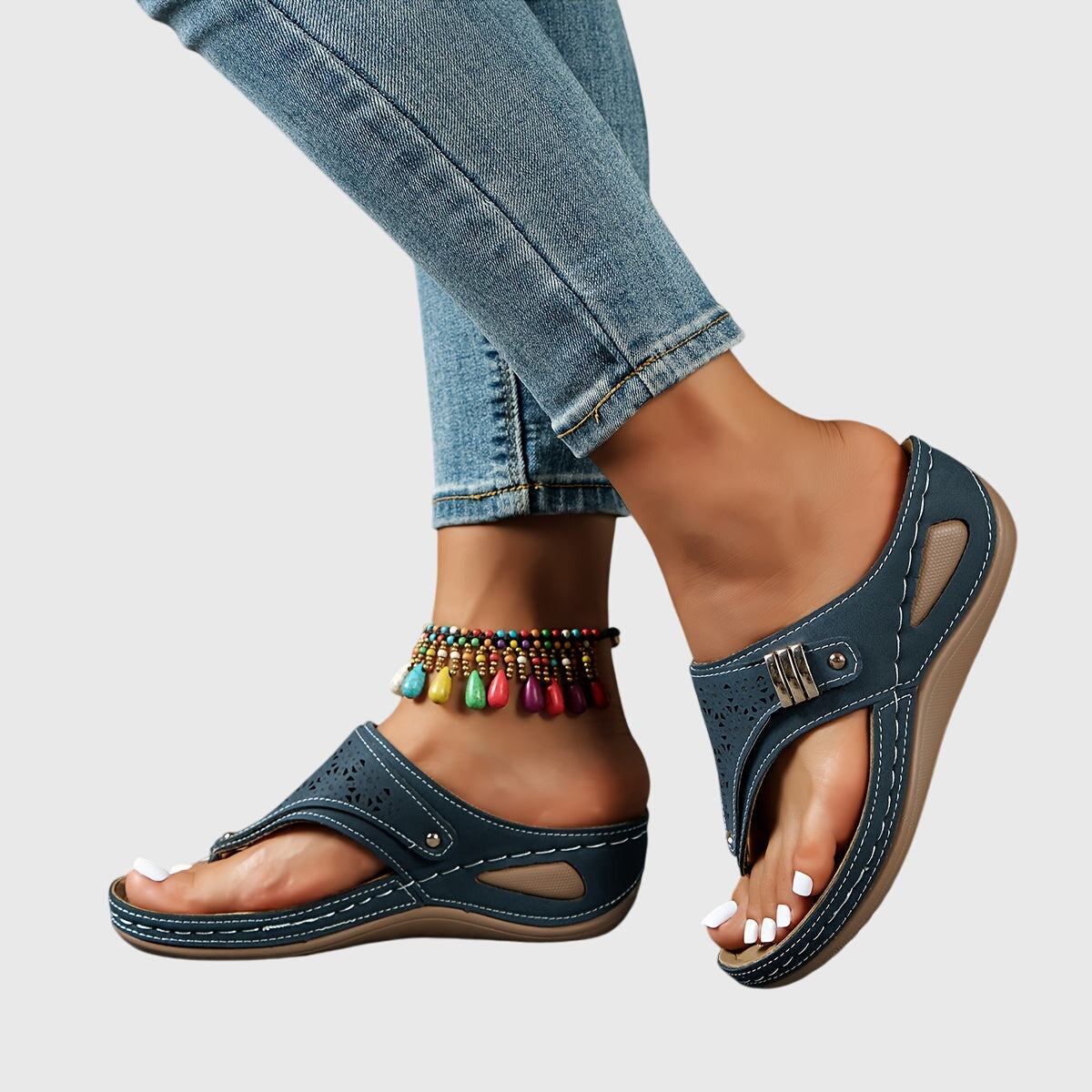 Silvana™ Striped Flip-Flop Sandals