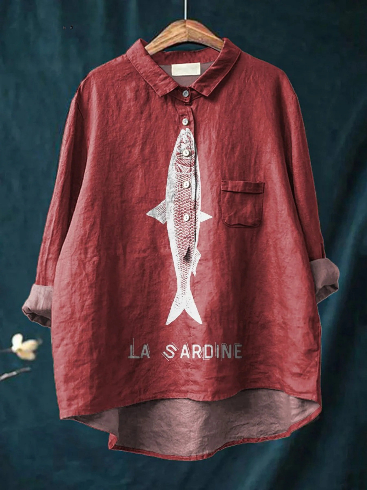 Matilde™ Sardine Print Casual Shirt