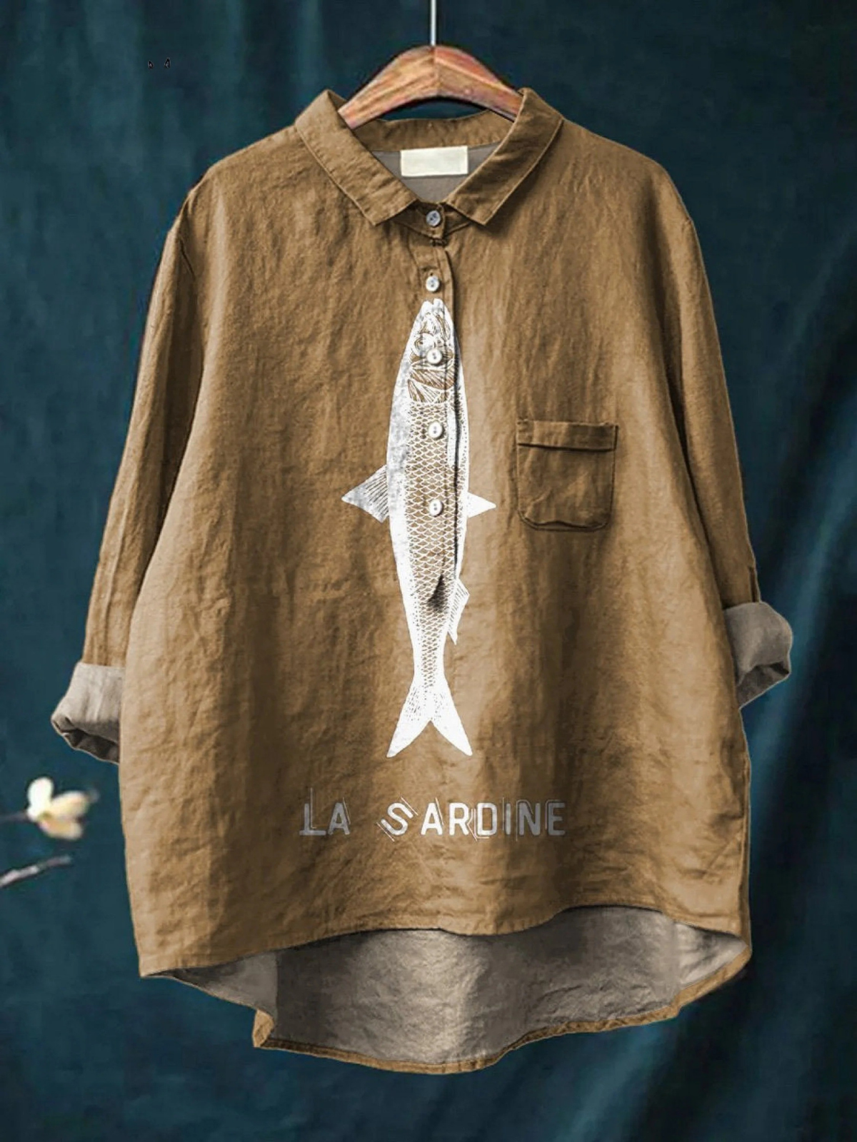Matilde™ Sardine Print Casual Shirt