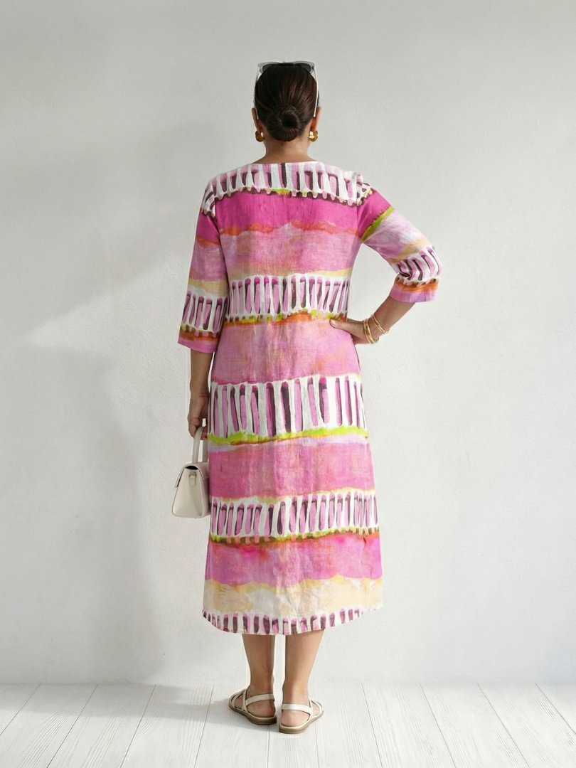 Dolores™ Patterned Stripe Midi Dress
