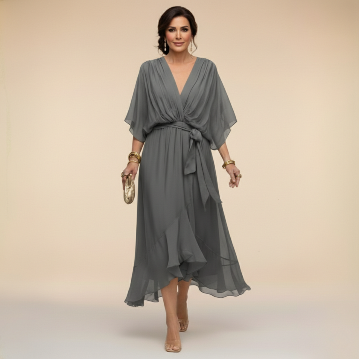 Almira™ Chiffon V-Neck Dress