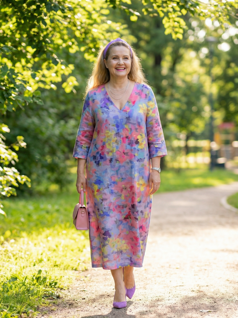Daniela™ Abstract Floral Midi Dress