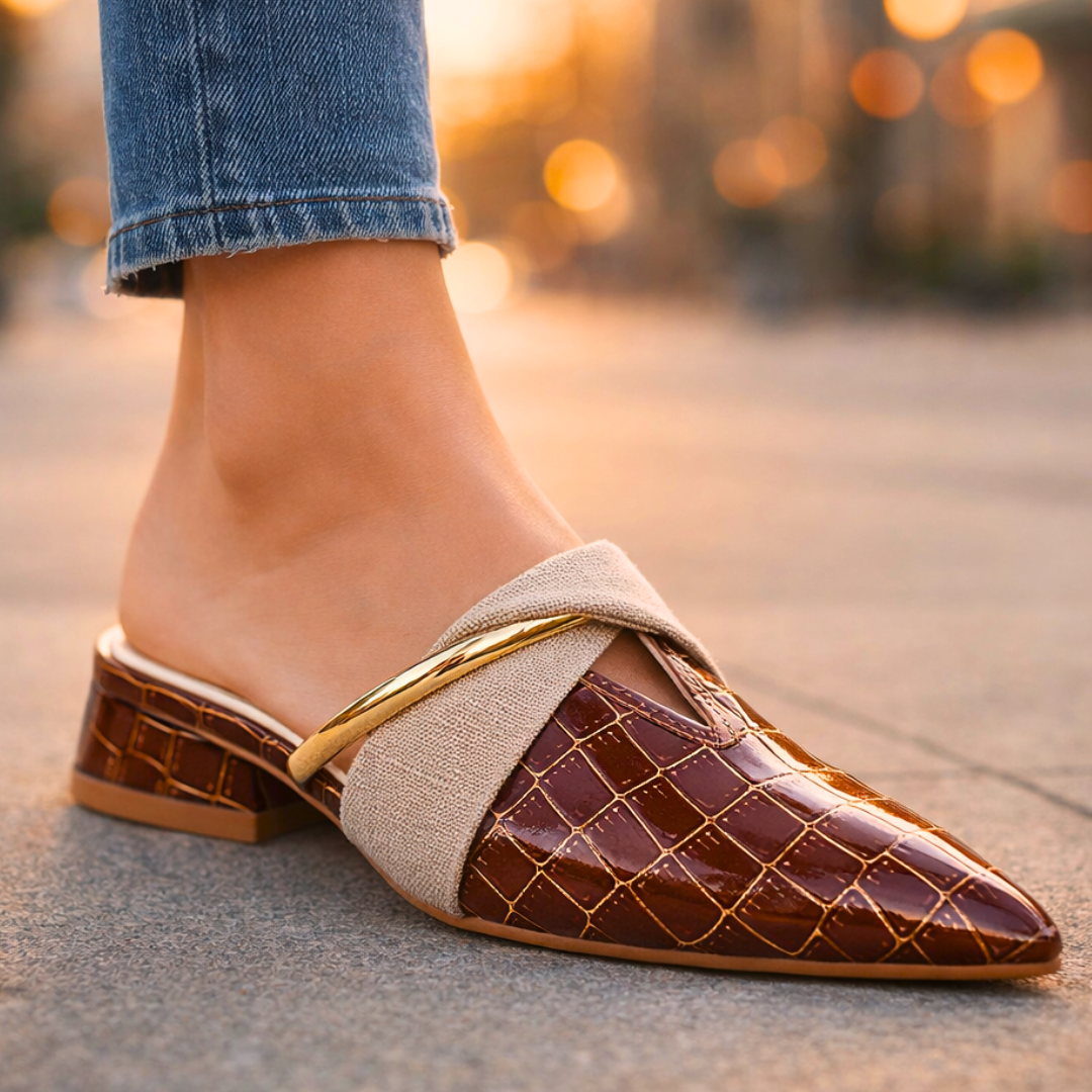 Rachael™ Croc-Embossed Slip-On Mule