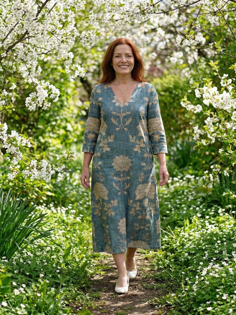 Darla™ Floral Long-Sleeve Midi Dress